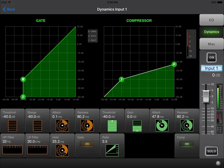 Screenshot von Soundcraft ViSi Remote auf dem iPhone 2