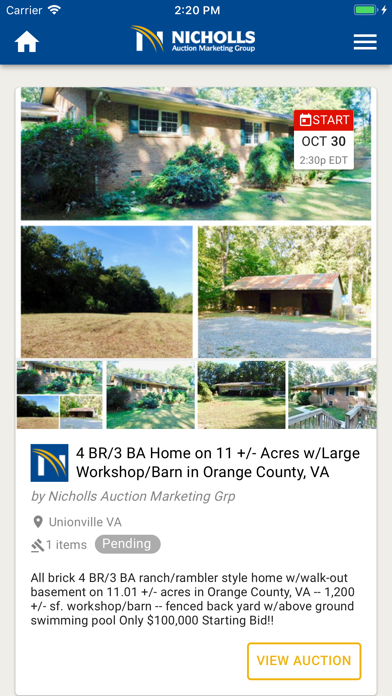 Nicholls Auction Group Screenshot
