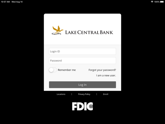 Lake Central Bank App iPad screenshot 1 - Finance app