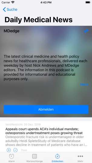 Screenshot von Podcast Alarm - Spieler & Alar auf dem iPhone 3