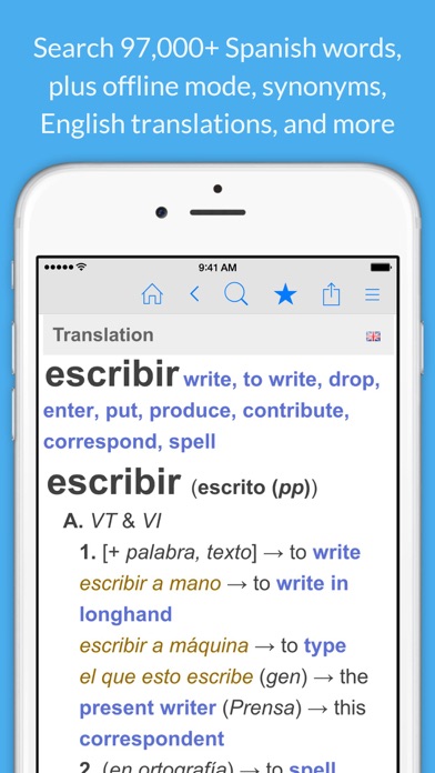 Screenshot #1 pour Spanish Dictionary & Thesaurus