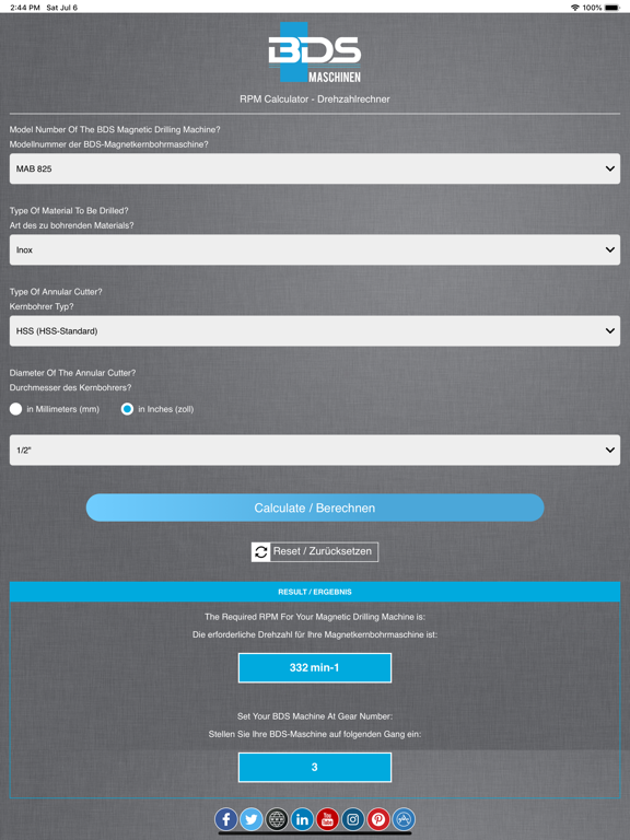 RPM Calculator iPad screenshot