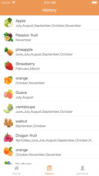 Seasonal fruit