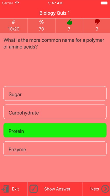 College Biology Quiz