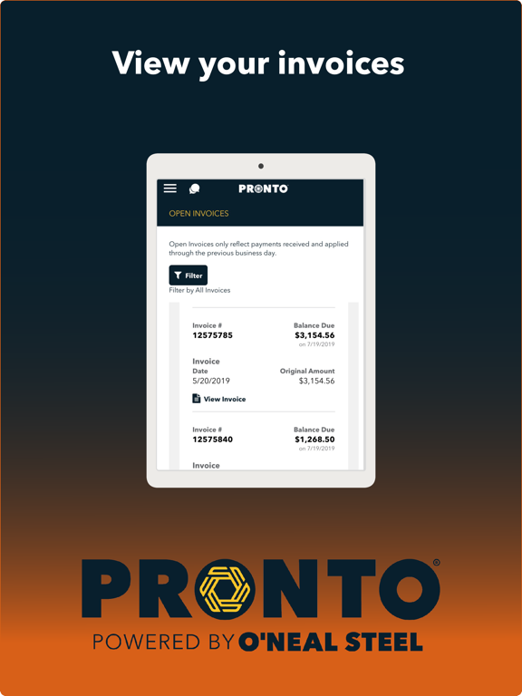 O’Neal Steel PRONTO® iPad screenshot 4 - Business app