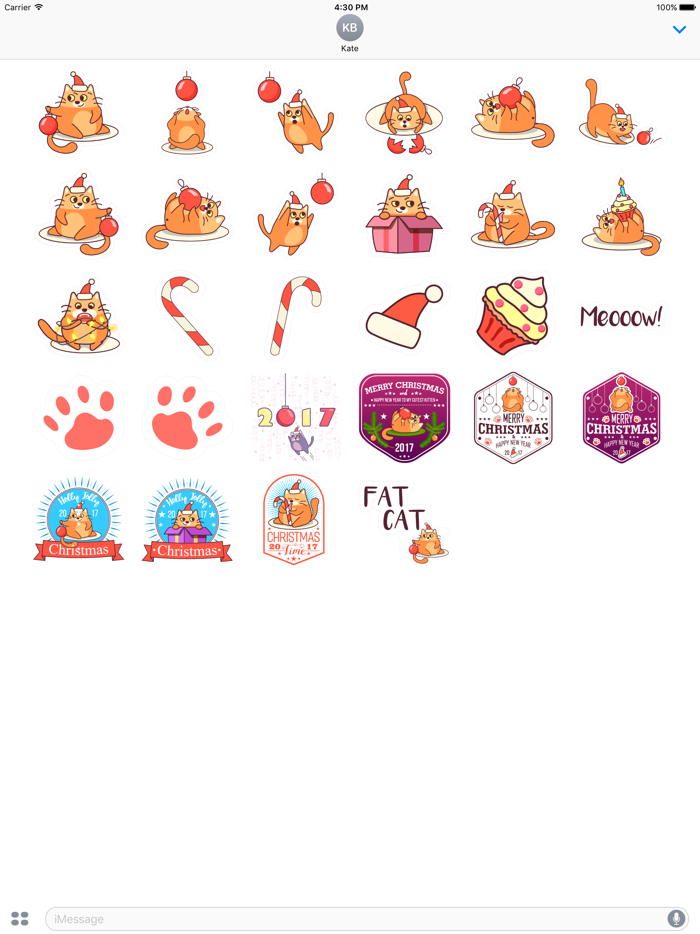 Fat Cat Christmas Stickers