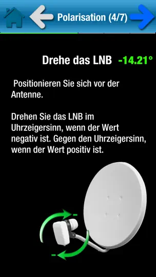 Screenshot von SatCatchr Parabolantenne Setup auf dem iPhone 6
