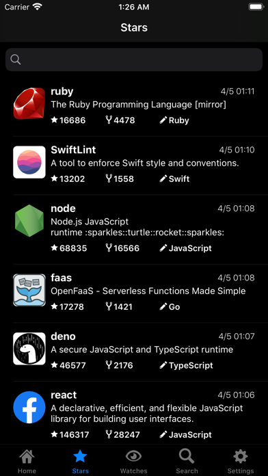 Screenshot #1 pour Repository Stream for GitHub
