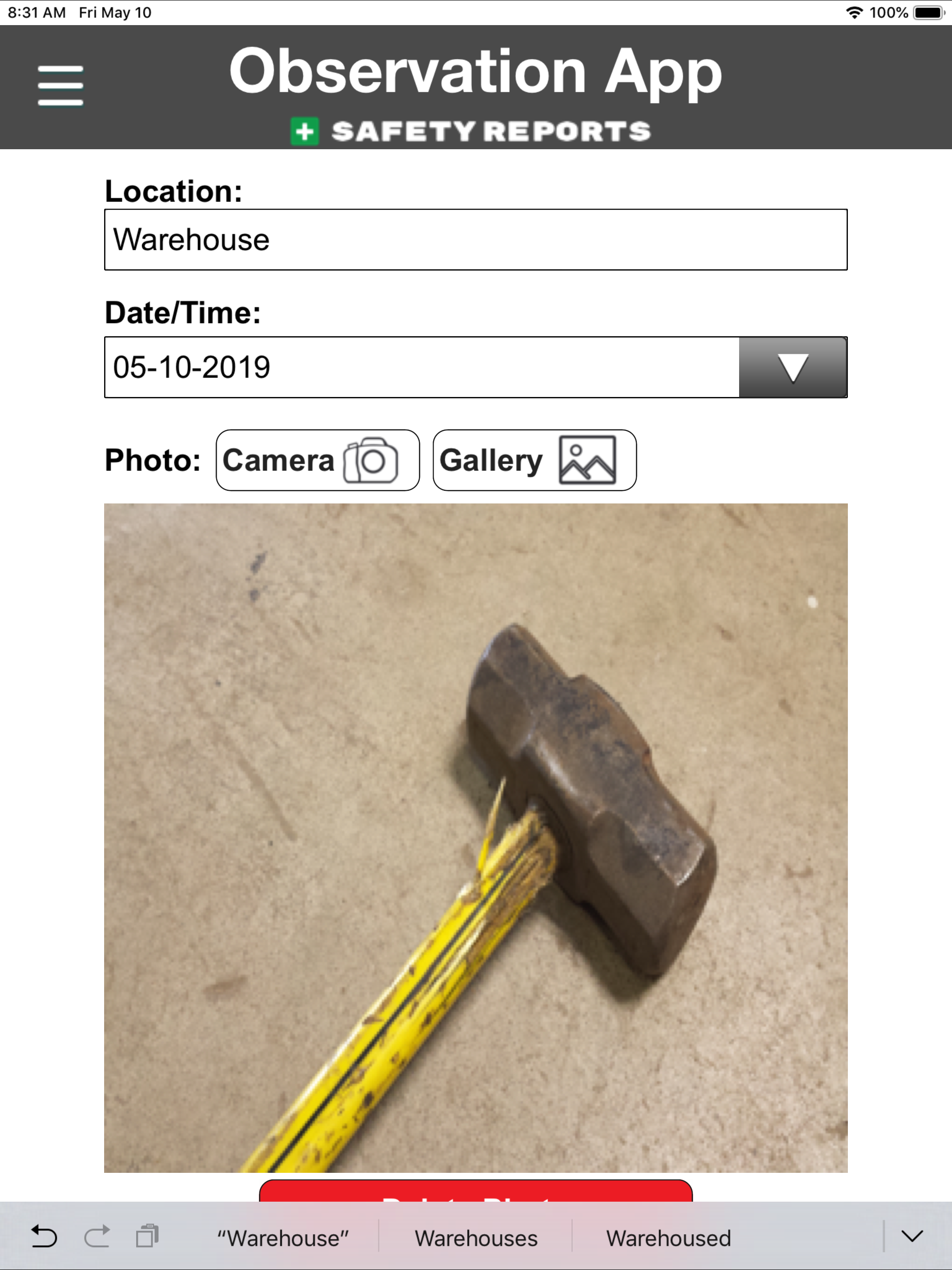 Safety Observations App | SR