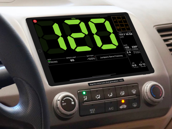 GPS Speedmeter mph kmh iPad screenshot 10 - Navigation app