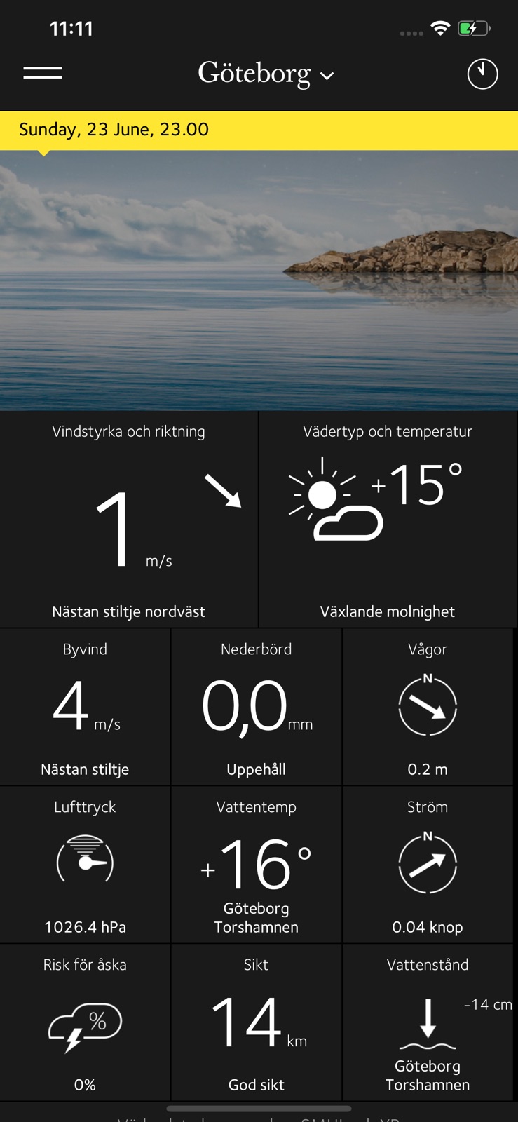 Kustväder iphone screenshot 2