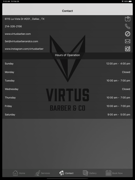 Virtus Barber & Co iPad screenshot 4 - Business app