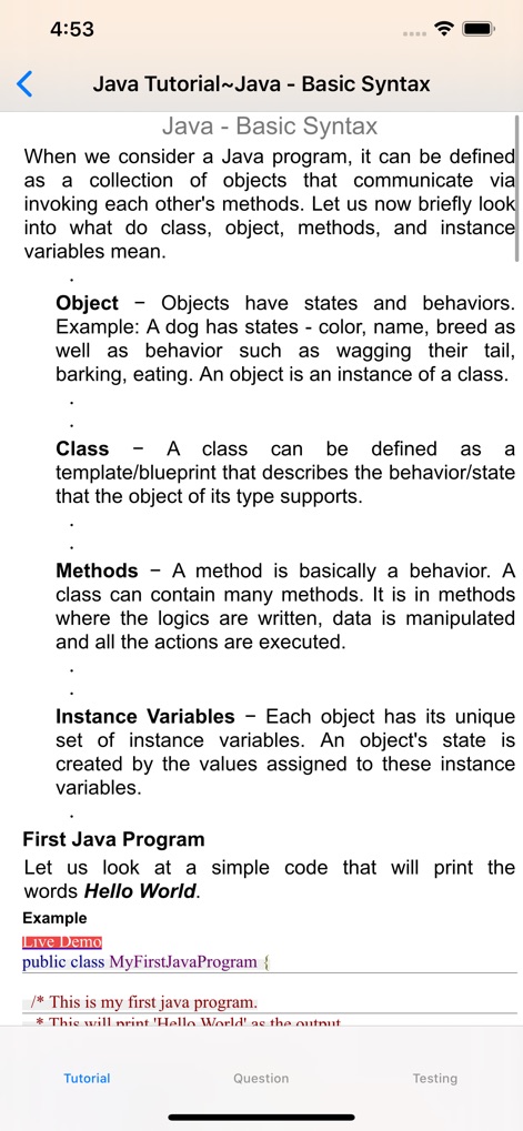 Java Question for Interview - Reference App | MWM
