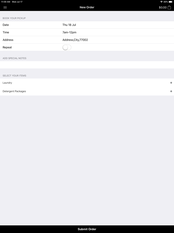 Suds Premier Laundry iPad screenshot 2 - Shopping app