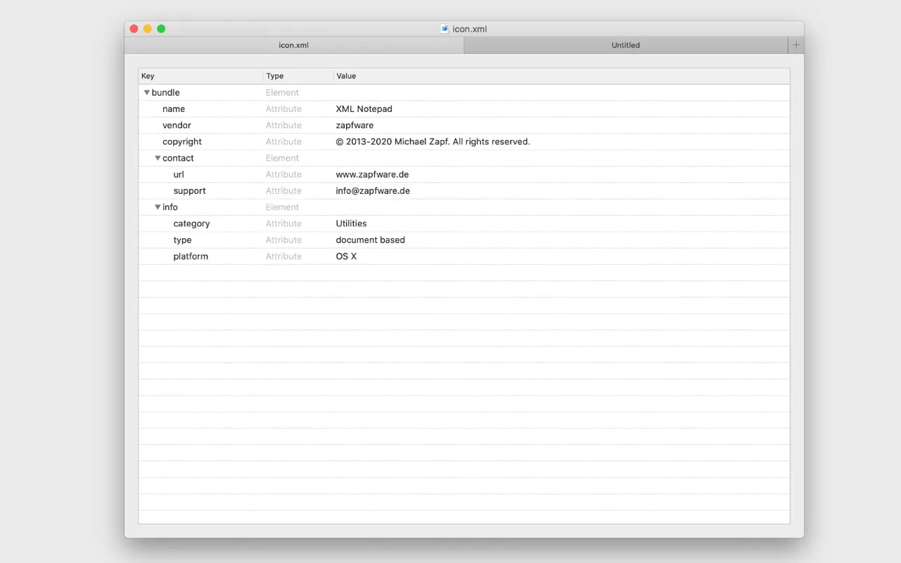 #1. XML Notepad (macOS) 来自: zapfware
