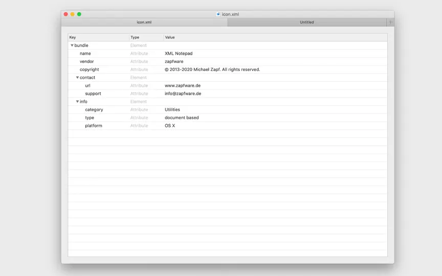 Captura de pantalla de XML Notepad en iPhone 1