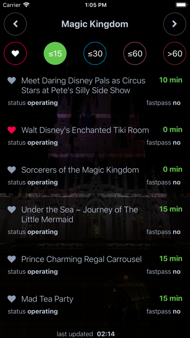 Wait Times at Disney World screenshot 2