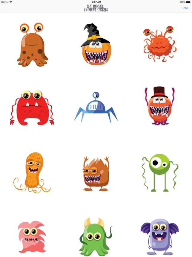 Cute Monster Animated Stickers4+_1