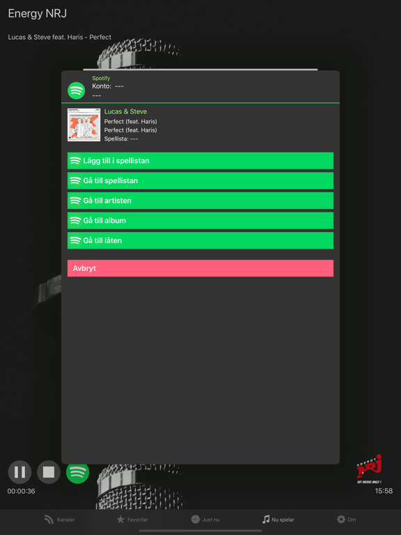 Svensk radio app iPad screenshot 5 - Music app
