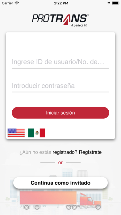 Protrans Driver App Screenshot