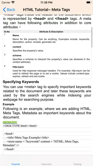 Tutorial for HTML screenshot 2