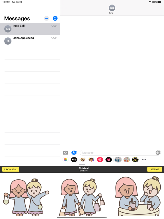 Girlfriend Stickers · iPad screenshot 1 - Stickers app