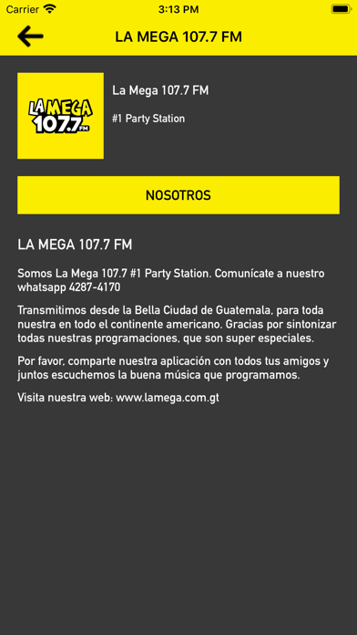 La Mega 107.7 FM iPhone screenshot 2 - Entertainment app