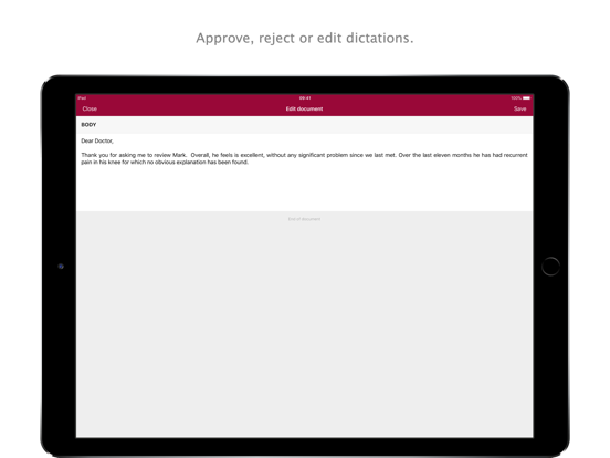 SSC Dictate iPad screenshot