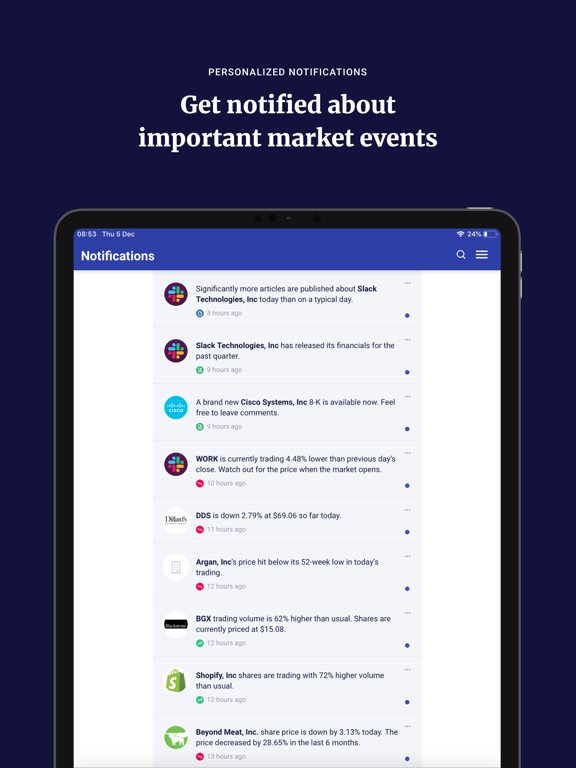 wallmine: Stocks & Bitcoin iPad screenshot 4 - Finance app