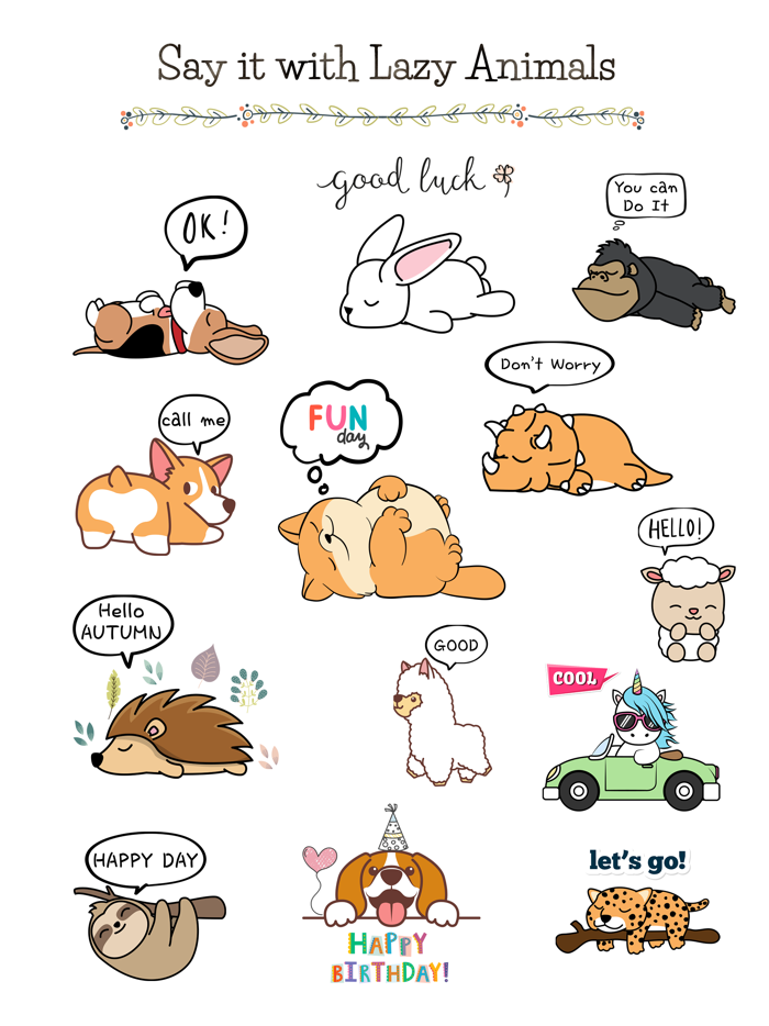 Say it with Lazy Animals