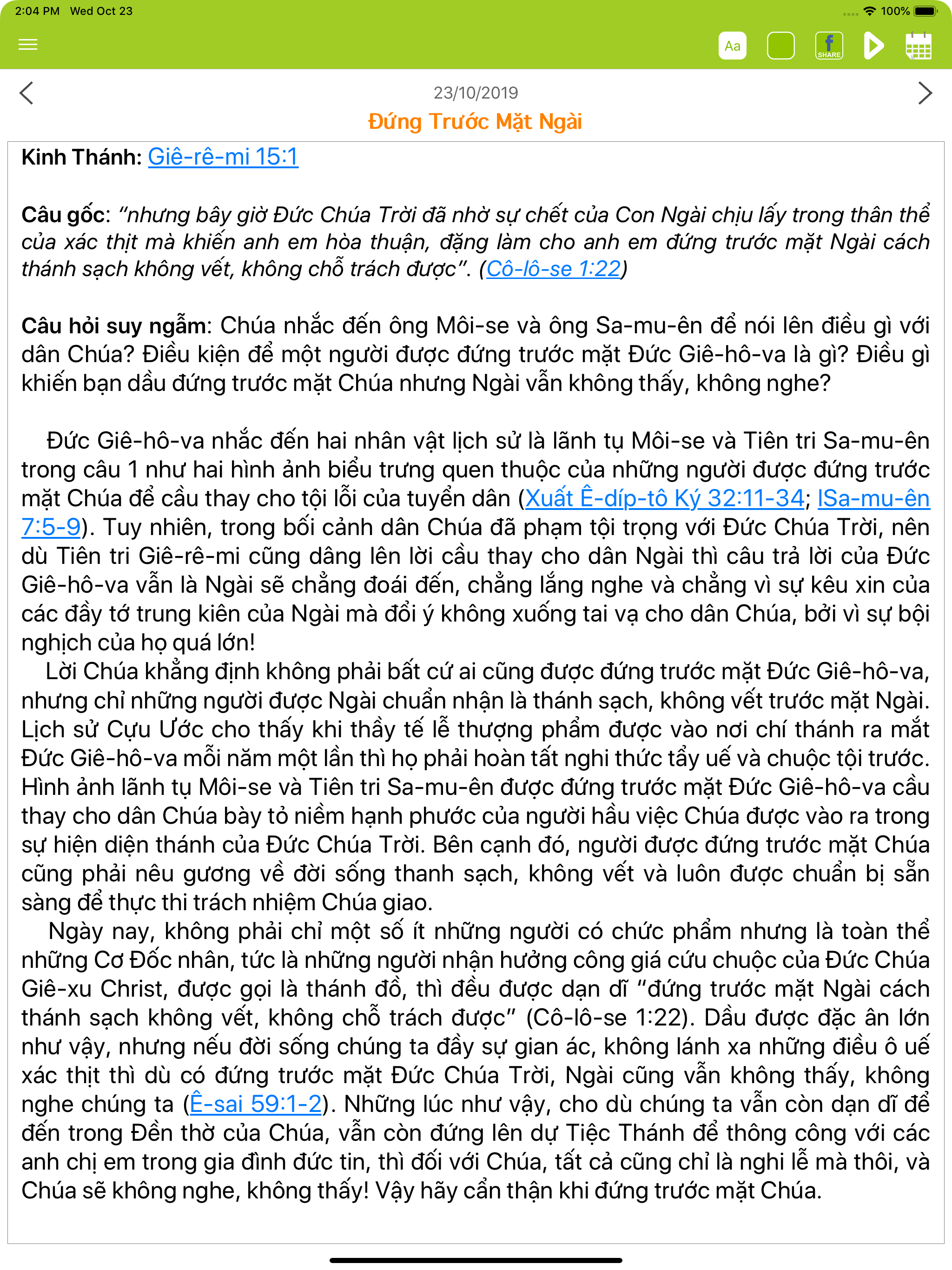 Bài Học Kinh Thánh Hằng Ngày _