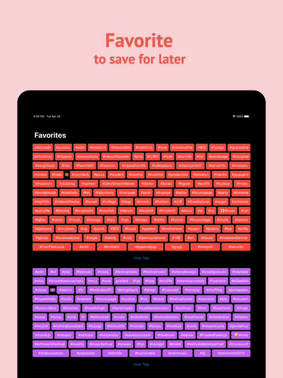 TikTags for Hashtags - Likes iPad screenshot 4 - Reference app