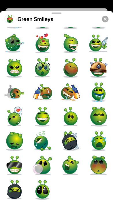 Green Smiley Emoji Stickers