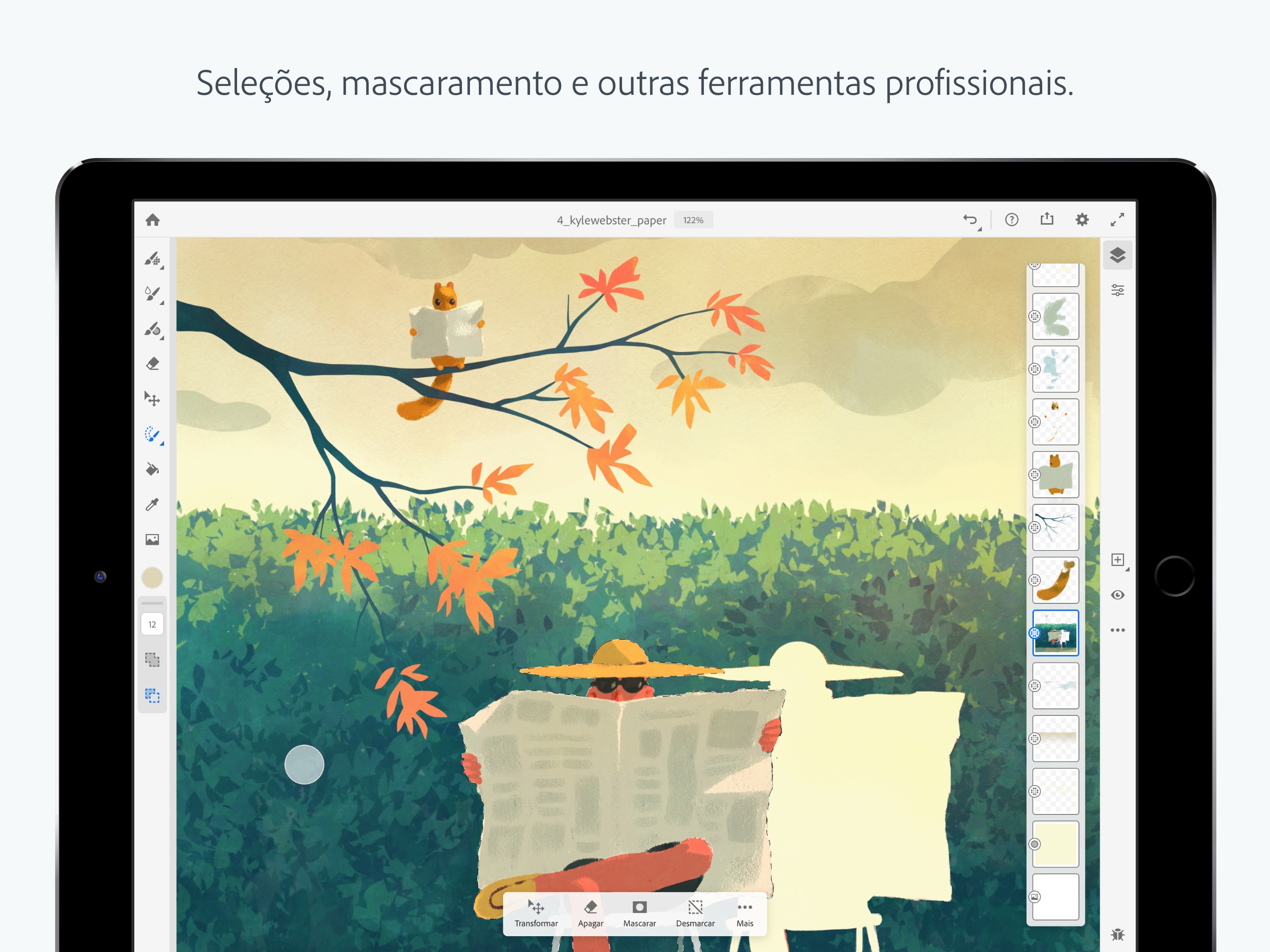 Screenshot do app Adobe Fresco - Desenhe e pinte