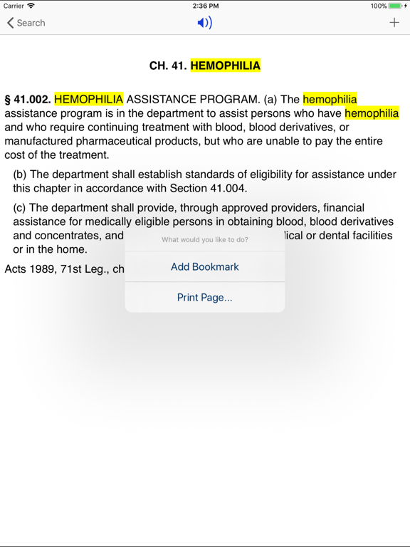 TX Health & Safety Code 2026 iPad screenshot 4 - Reference app