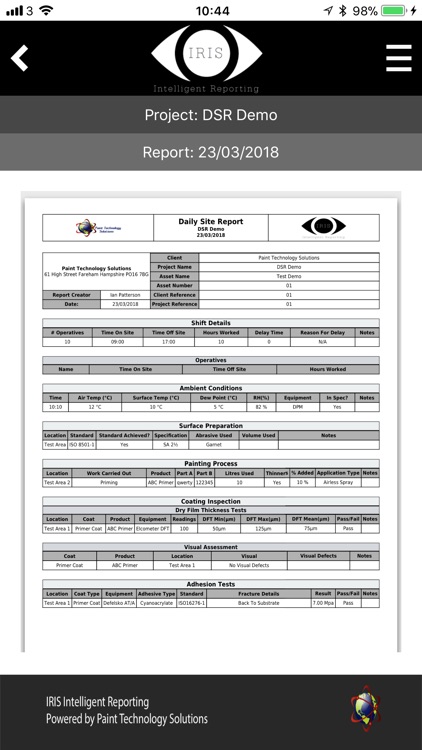 IRIS DSR (Daily Site Report) screenshot-7