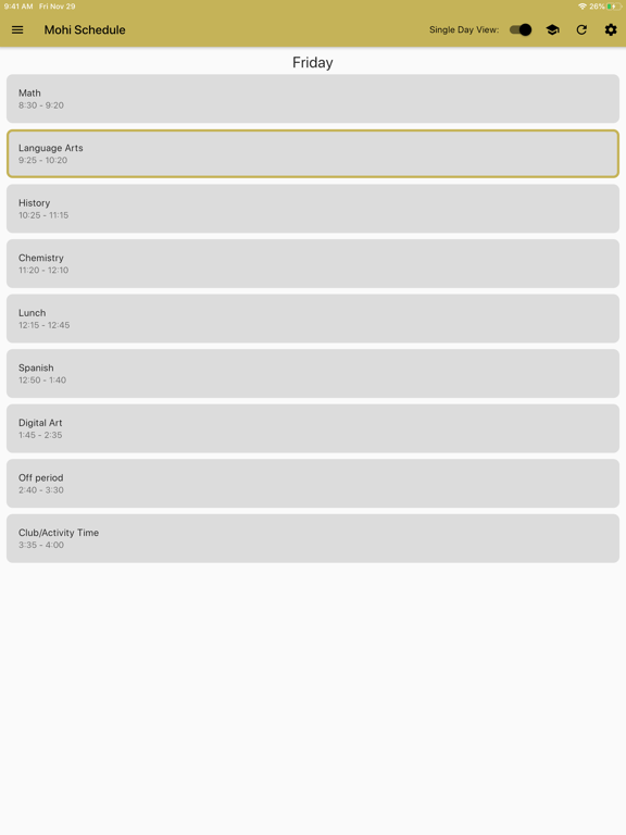 Monarch Bell Schedule iPad screenshot 5 - Utilities app