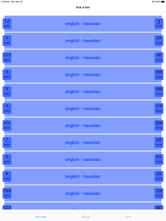 PickAPair Hawaiian - English