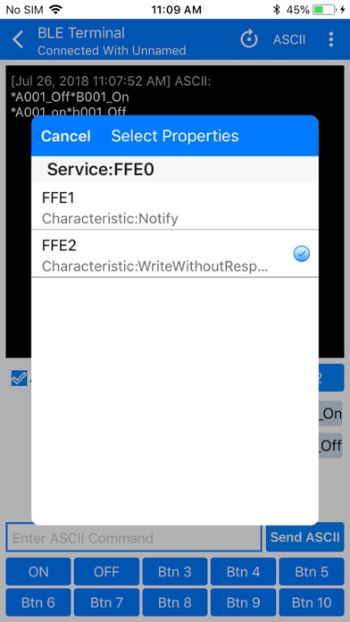 BLE Terminal HM-10 Screenshot