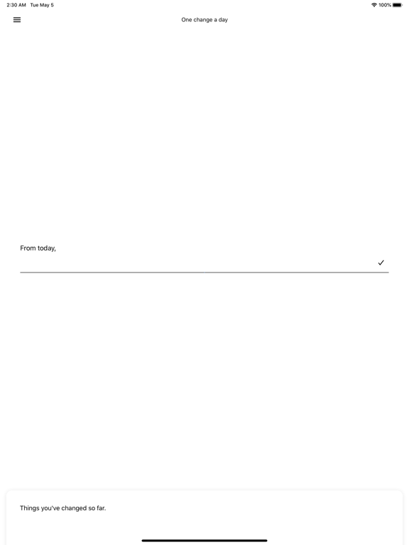 One change a day iPad screenshot 1 - Productivity app