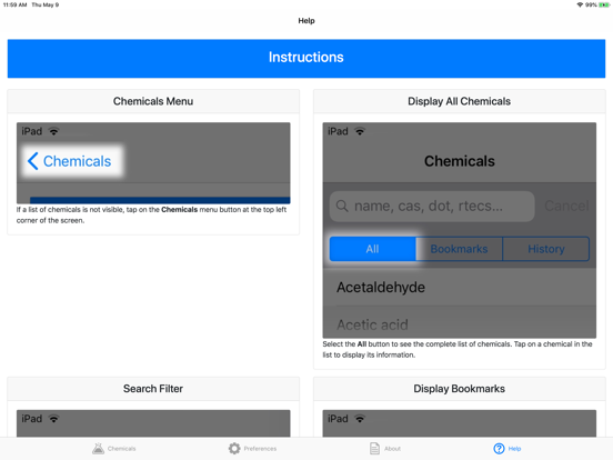 NIOSH Mobile Pocket Guide iPad screenshot