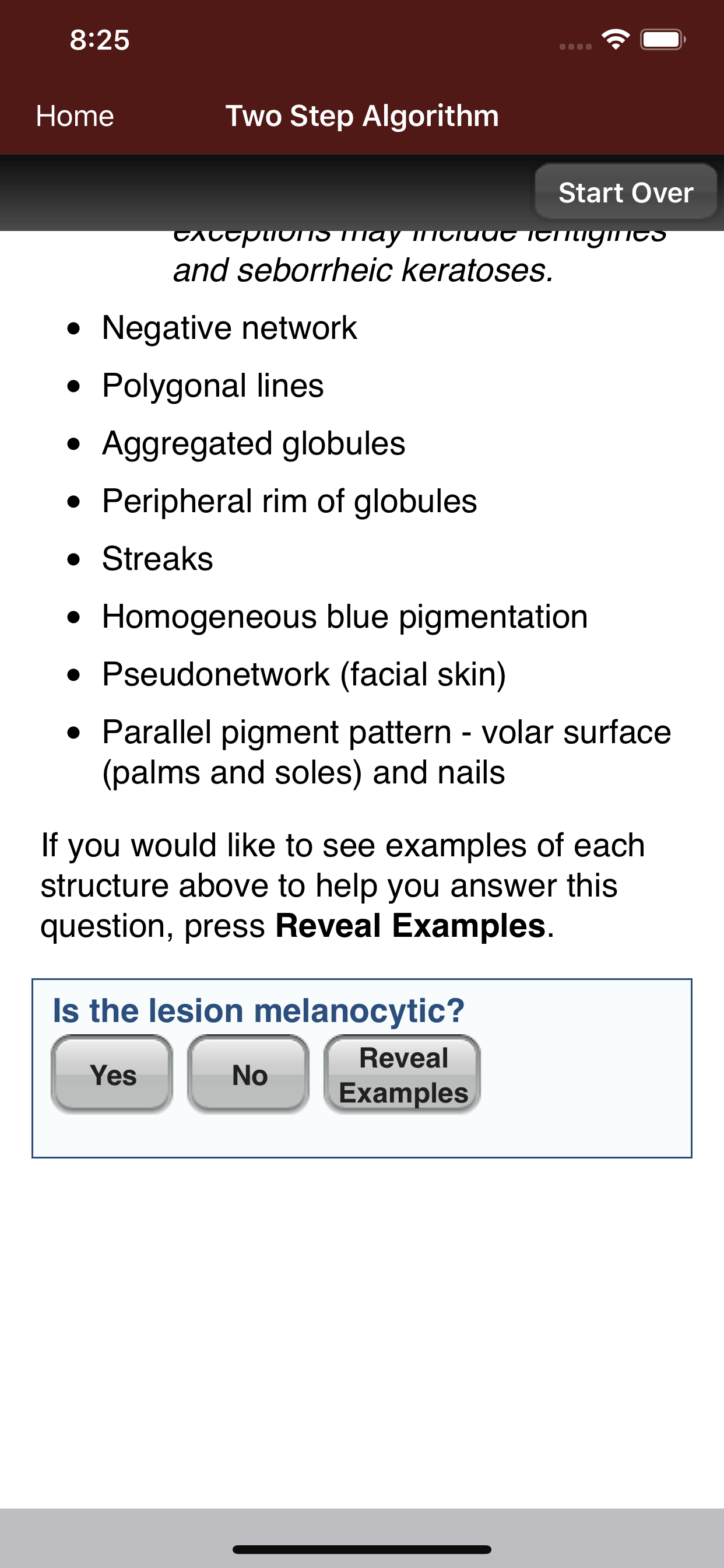 Dermoscopy Two Step Algorithm