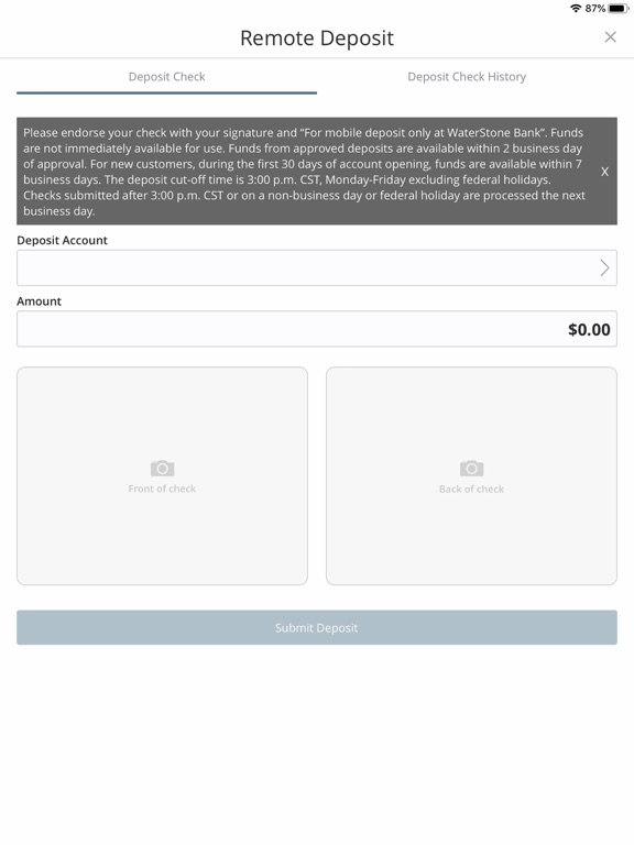 WaterStone Bank Digital iPad screenshot 5 - Finance app