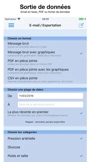 Capture d'écran de Pression Artérielle Suivi sur iPhone 5