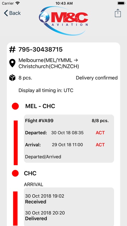 M&C Cargo Track and Trace