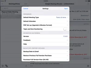 Simple Meeting Minutes screenshot #2 for iPad