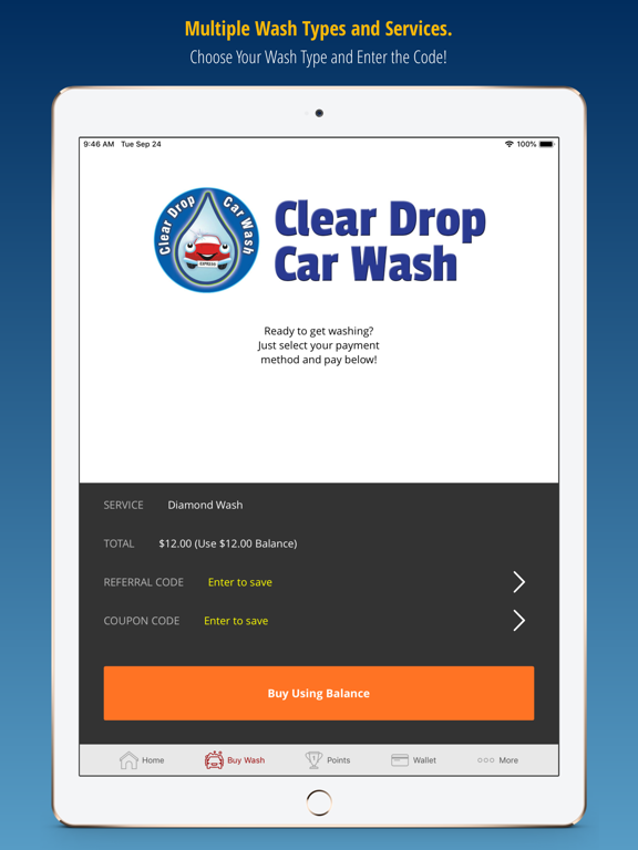 Clear Drop Car Wash iPad screenshot 3 - Business app
