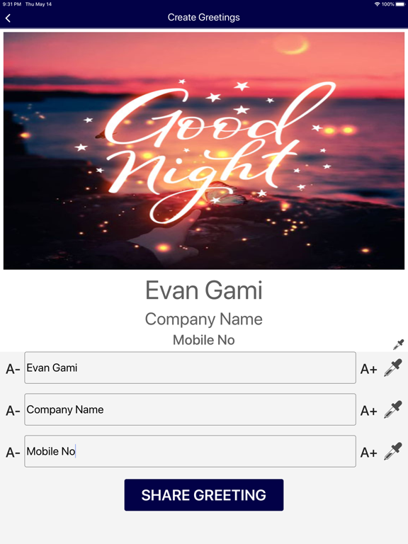 Good Night SMS iPad screenshot 8 - Lifestyle app