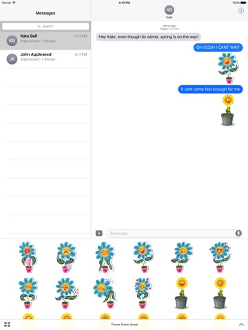 Flower Power Emoji Stickersのおすすめ画像1