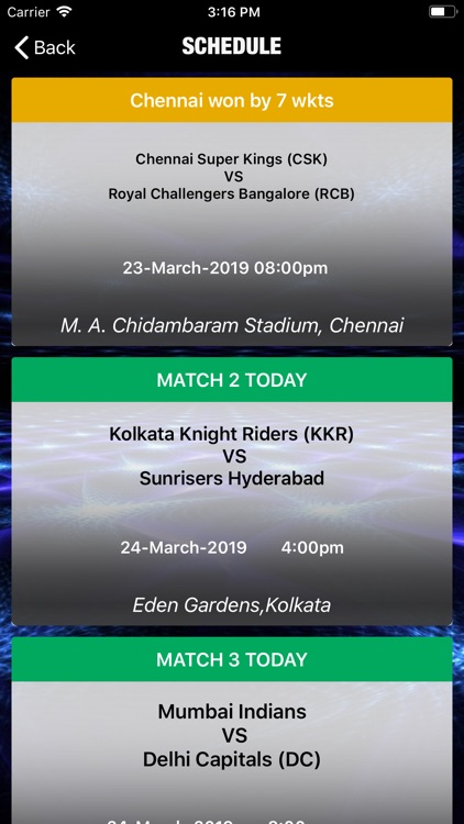 IPL 2019-Live Score Update